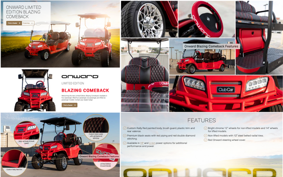 Club Car Blazing Comeback Special Edition includes Custom Onward CartSkinz