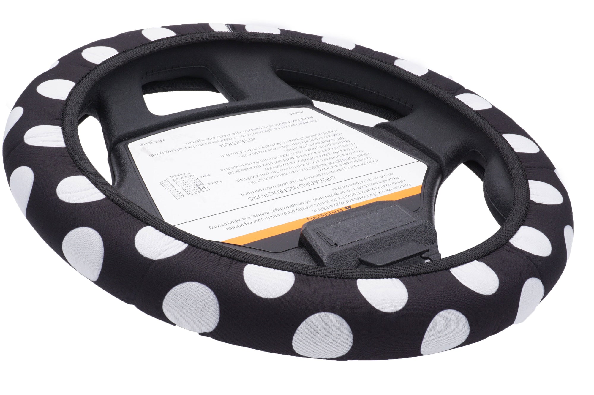 Black Polka Dot Golf Cart Steering Wheel Cover.  Club Car Golf Cart Steering Wheel Cover.   EZ-GO Golf Cart Steering Wheel Cover.   Yamaha Golf Cart Steering Wheel Cover.  Car Steering Wheel Cover.  ATV Steering Wheel Cover.  Boat Steering Wheel Cover.