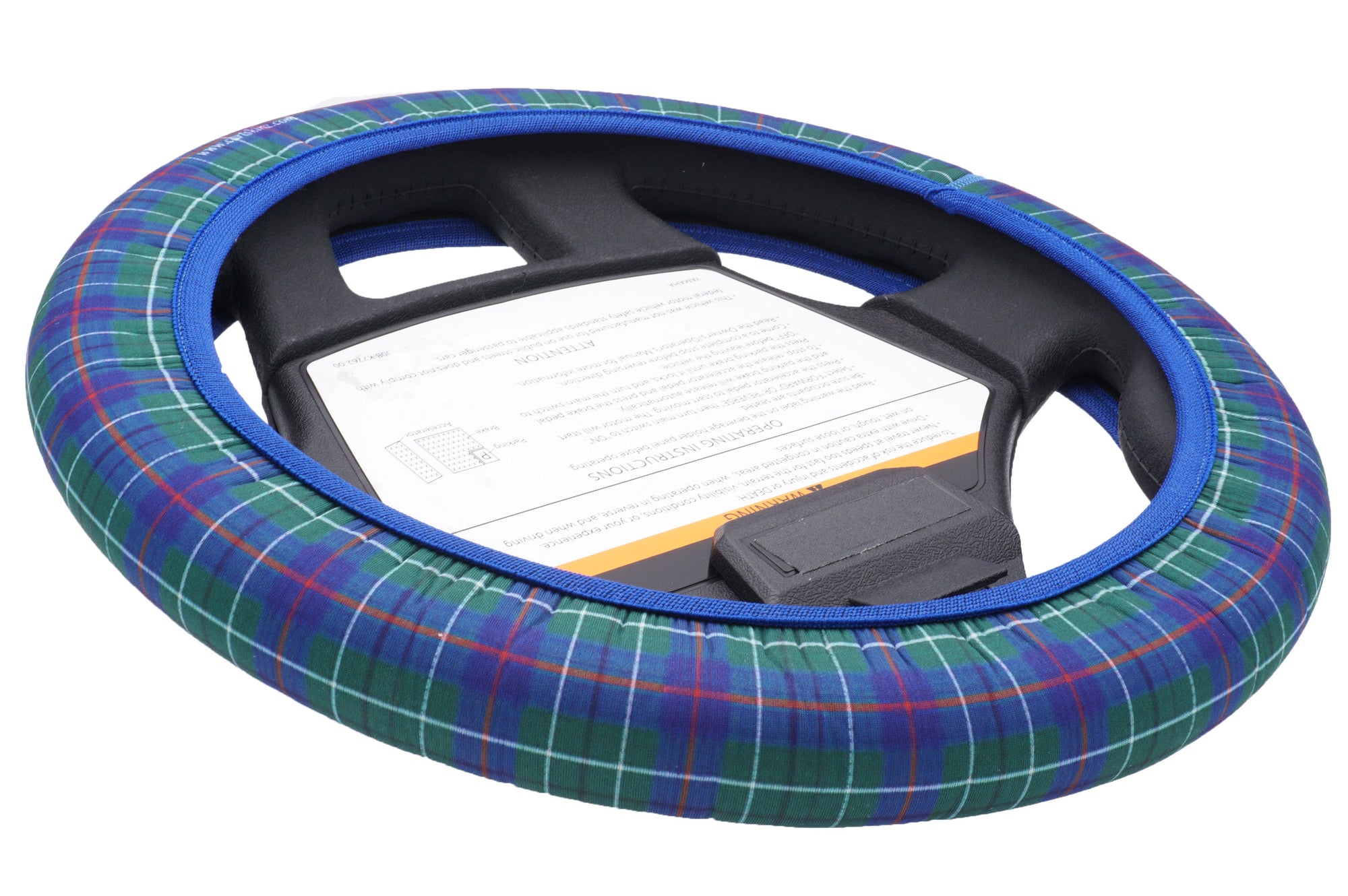 Blue Tartan Golf Cart Steering Wheel Cover.  Club Car Golf Cart Steering Wheel Cover.   EZ-GO Golf Cart Steering Wheel Cover.   Yamaha Golf Cart Steering Wheel Cover.  Car Steering Wheel Cover.  ATV Steering Wheel Cover.  Boat Steering Wheel Cover.