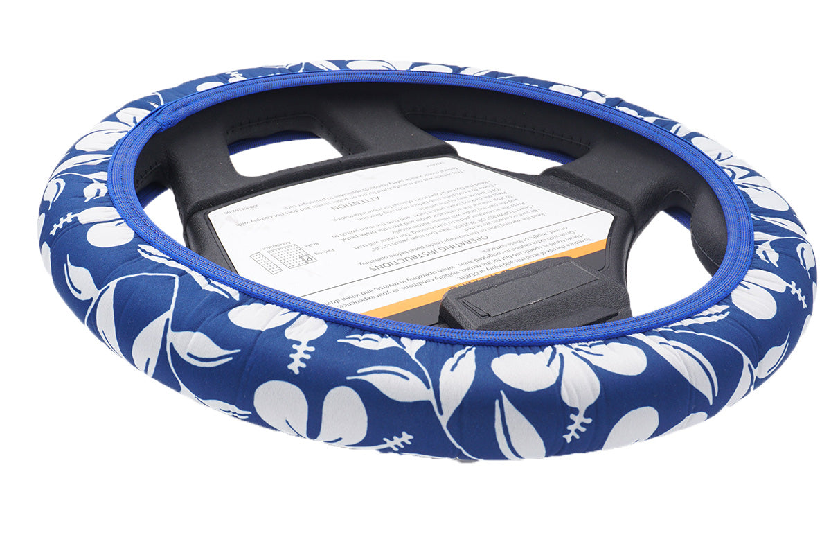 CartSkinz Blue Hibiscus Golf Cart Steering Wheel Cover