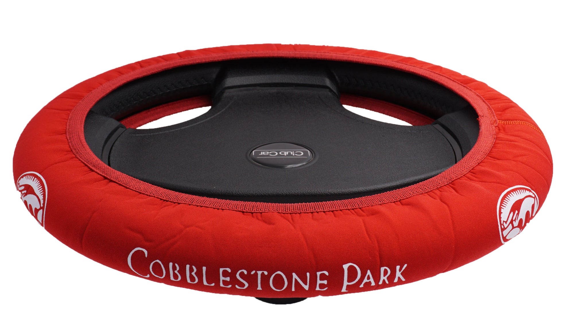Cobblestone Park Burgundy CartSkinz Golf Cart Steering Wheel Cover
