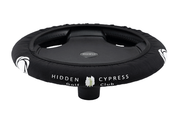Hidden Cypress Black CartSkinz Golf Cart Steering Wheel Cover