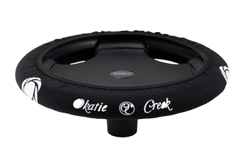 Okatie Creek Black CartSkinz Golf Cart Steering Wheel Cover