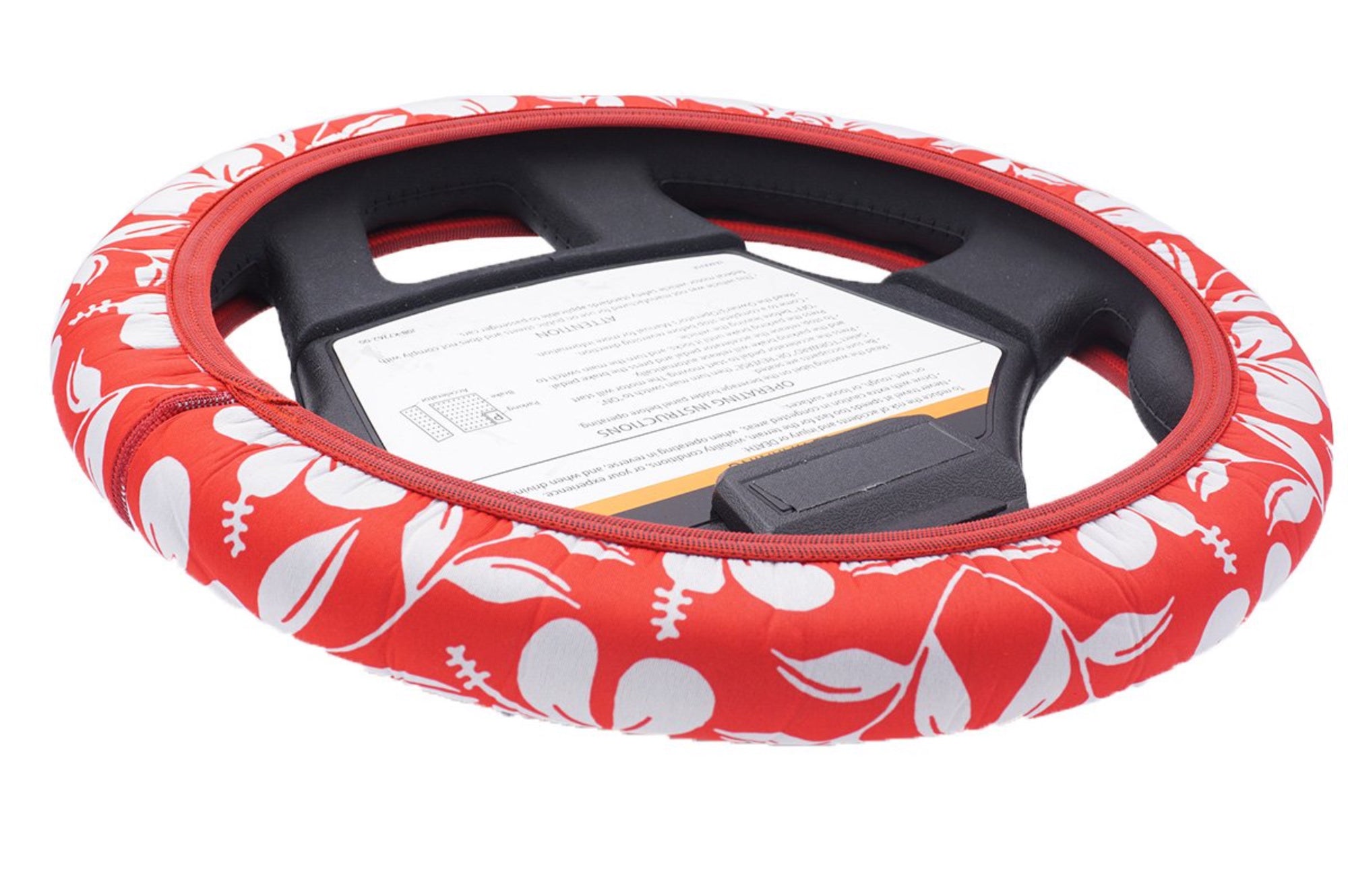 CartSkinz Red Hibiscus Golf Cart Steering Wheel Cover