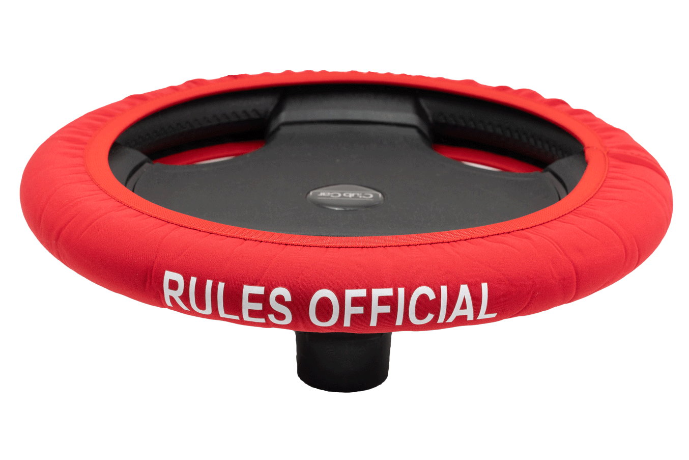 Rules Official Red Golf Cart Steering Wheel Cover.  Club Car Golf Cart Steering Wheel Cover.   EZ-GO Golf Cart Steering Wheel Cover.   Yamaha Golf Cart Steering Wheel Cover.  Car Steering Wheel Cover.  ATV Steering Wheel Cover.  Boat Steering Wheel Cover.