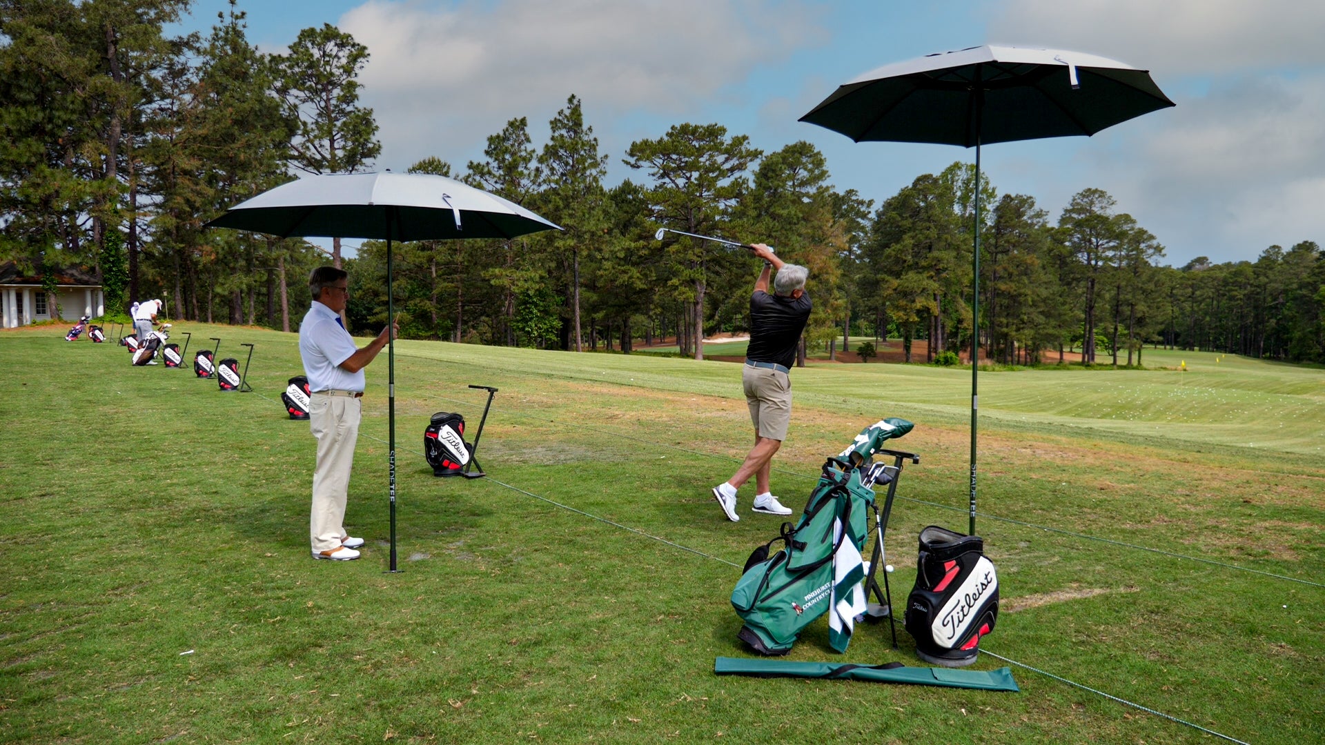 The ShadeTee Portable Golf Sun Shade - Range Green - Anderson Golf